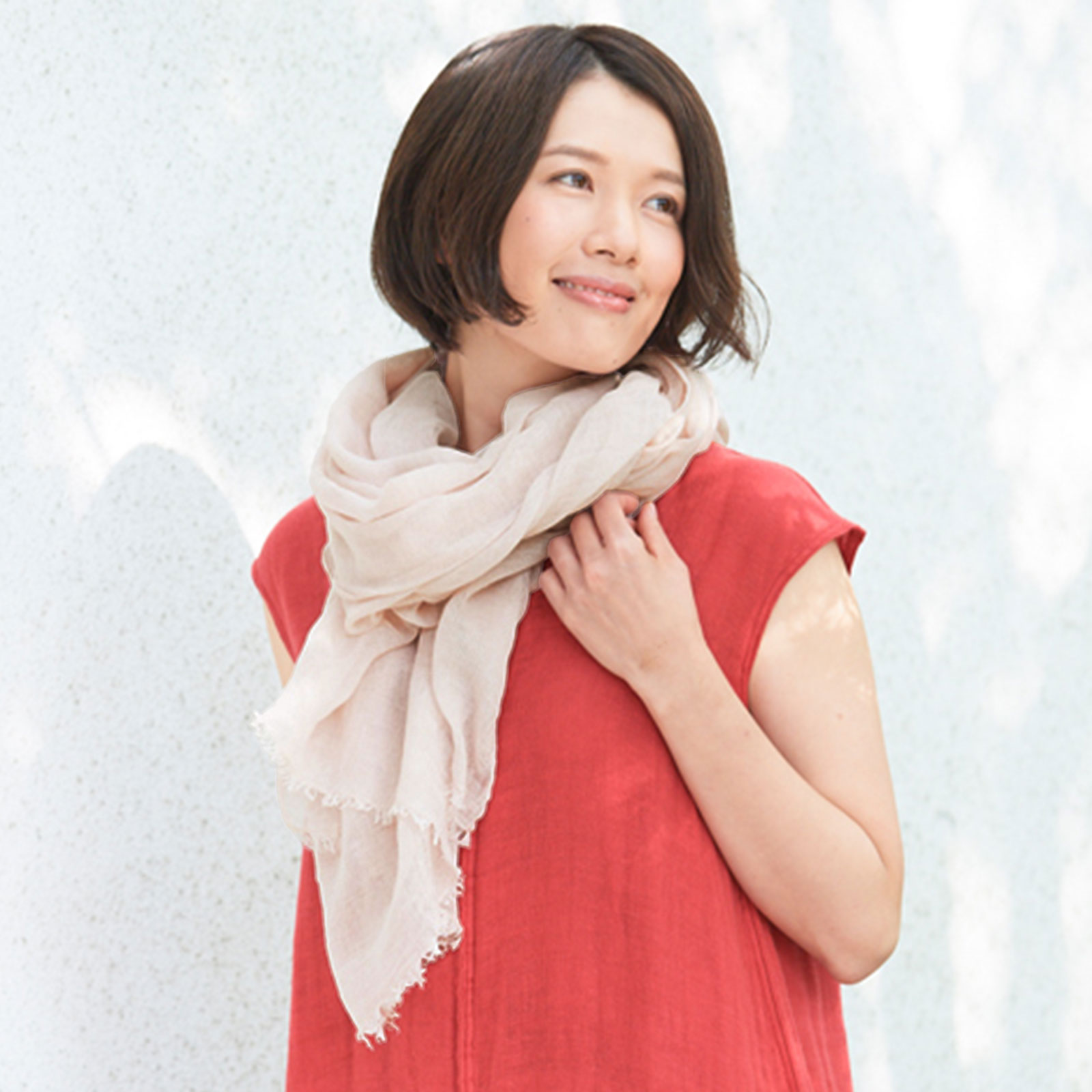 かや大判ショール　香色