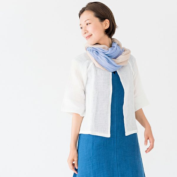 バンイノウエ　ショールベスト　墨／竹　BAN INOUE かやショールベスト / 蚊帳の日常着｜BAN INOUE 公式