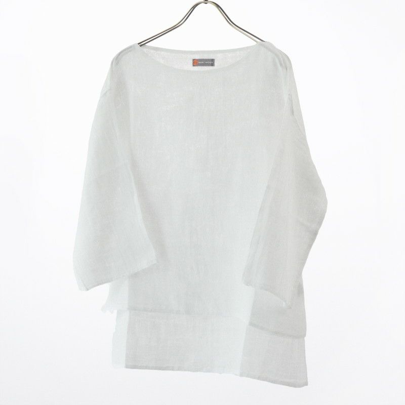 蚊帳ボートネックTシャツ晒