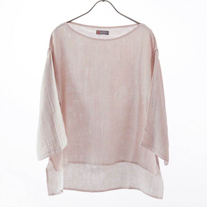 蚊帳ボートネックTシャツ桜