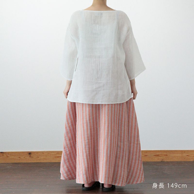 蚊帳ボートネックTシャツ149cmスタッフ着用