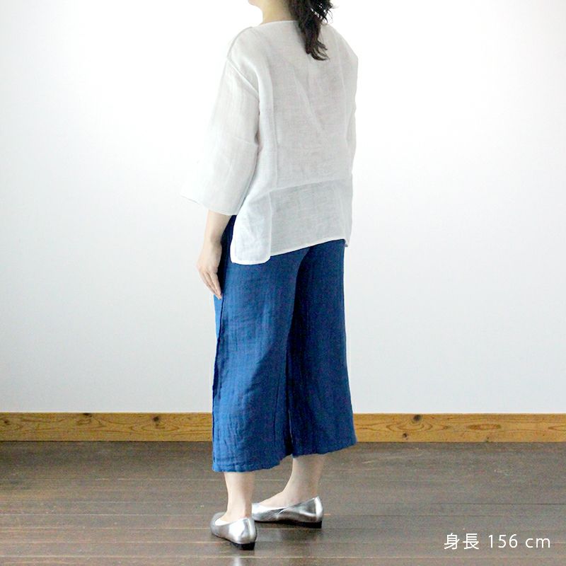 蚊帳ボートネックTシャツ156cmスタッフ着用