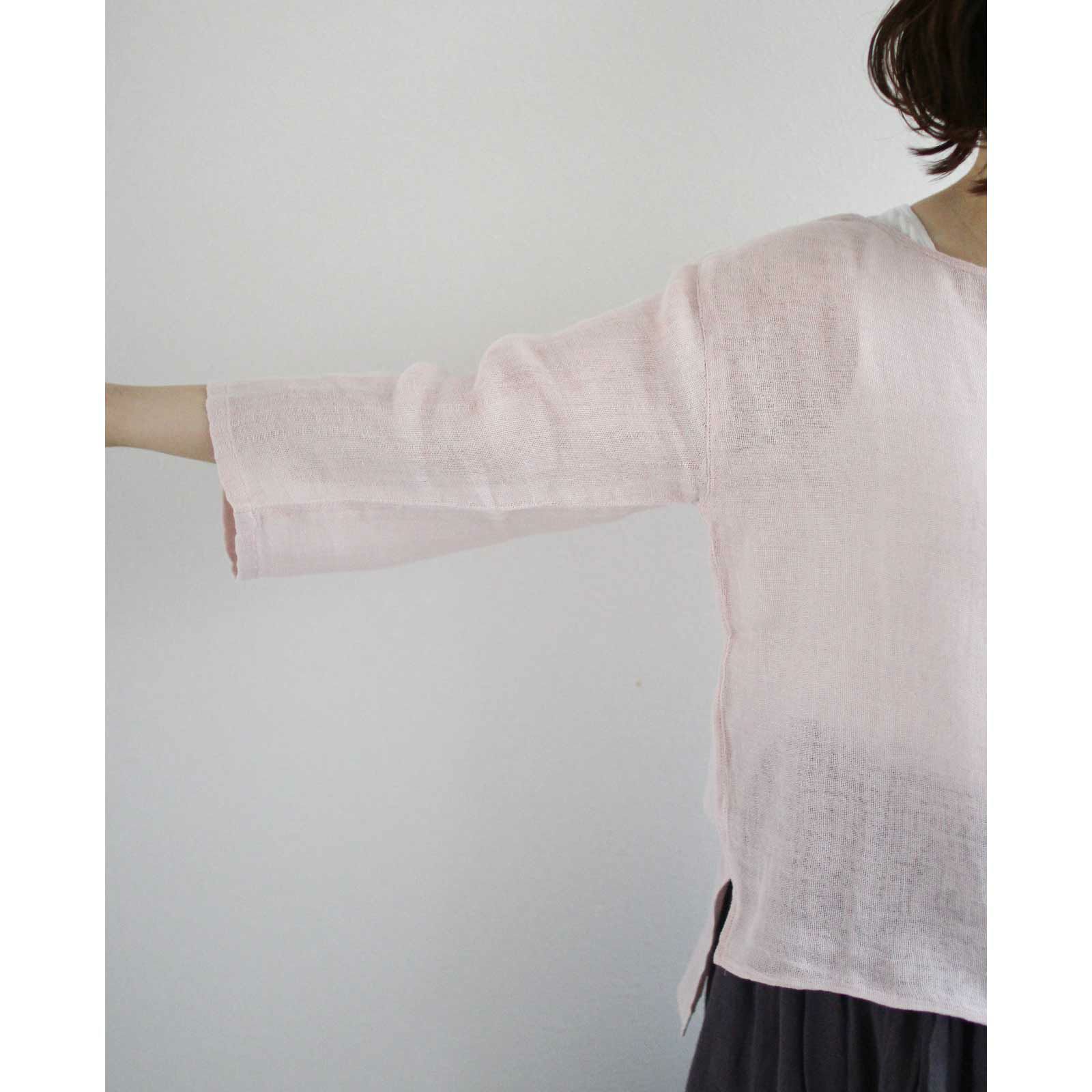 蚊帳ボートネックTシャツ袖