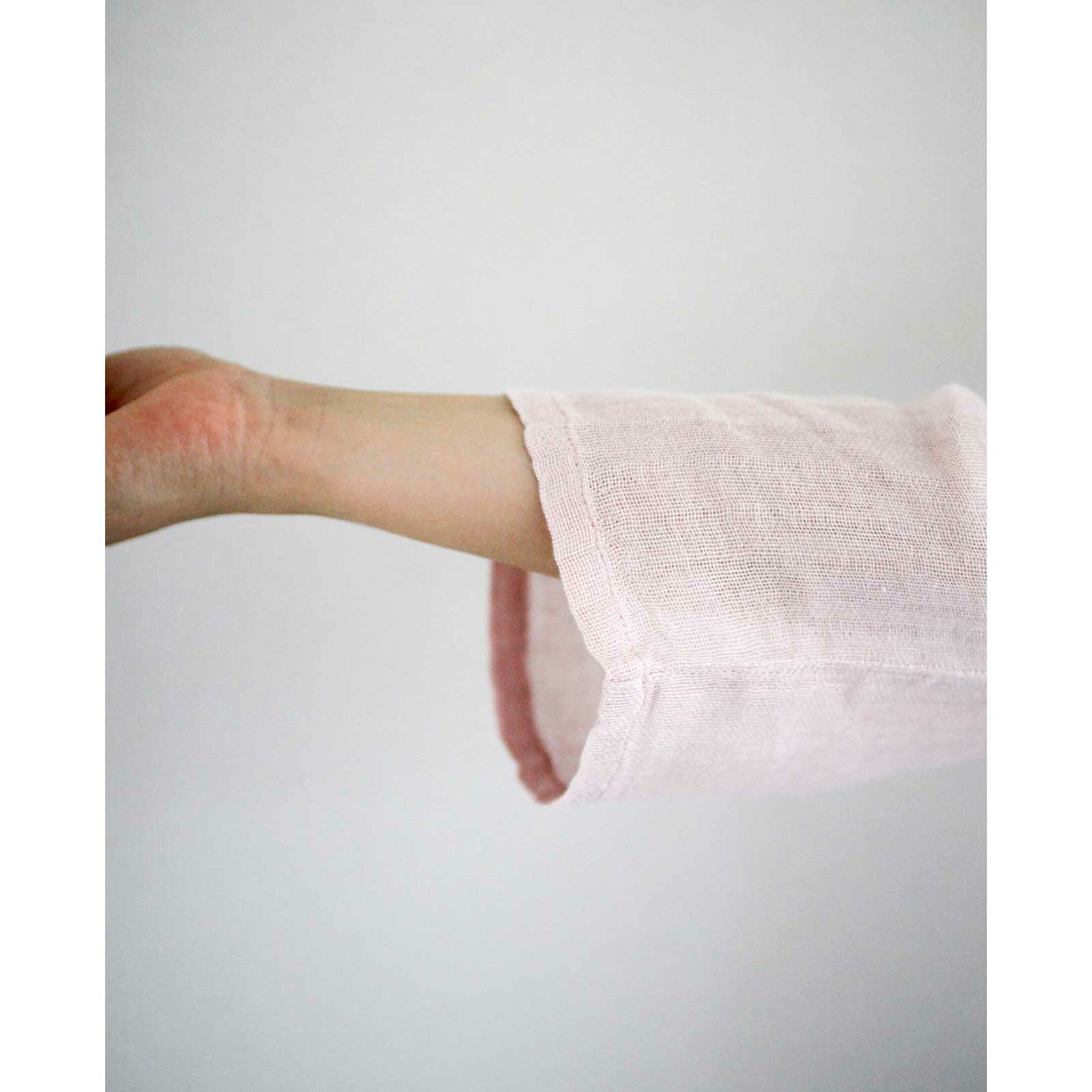 蚊帳ボートネックTシャツ袖口