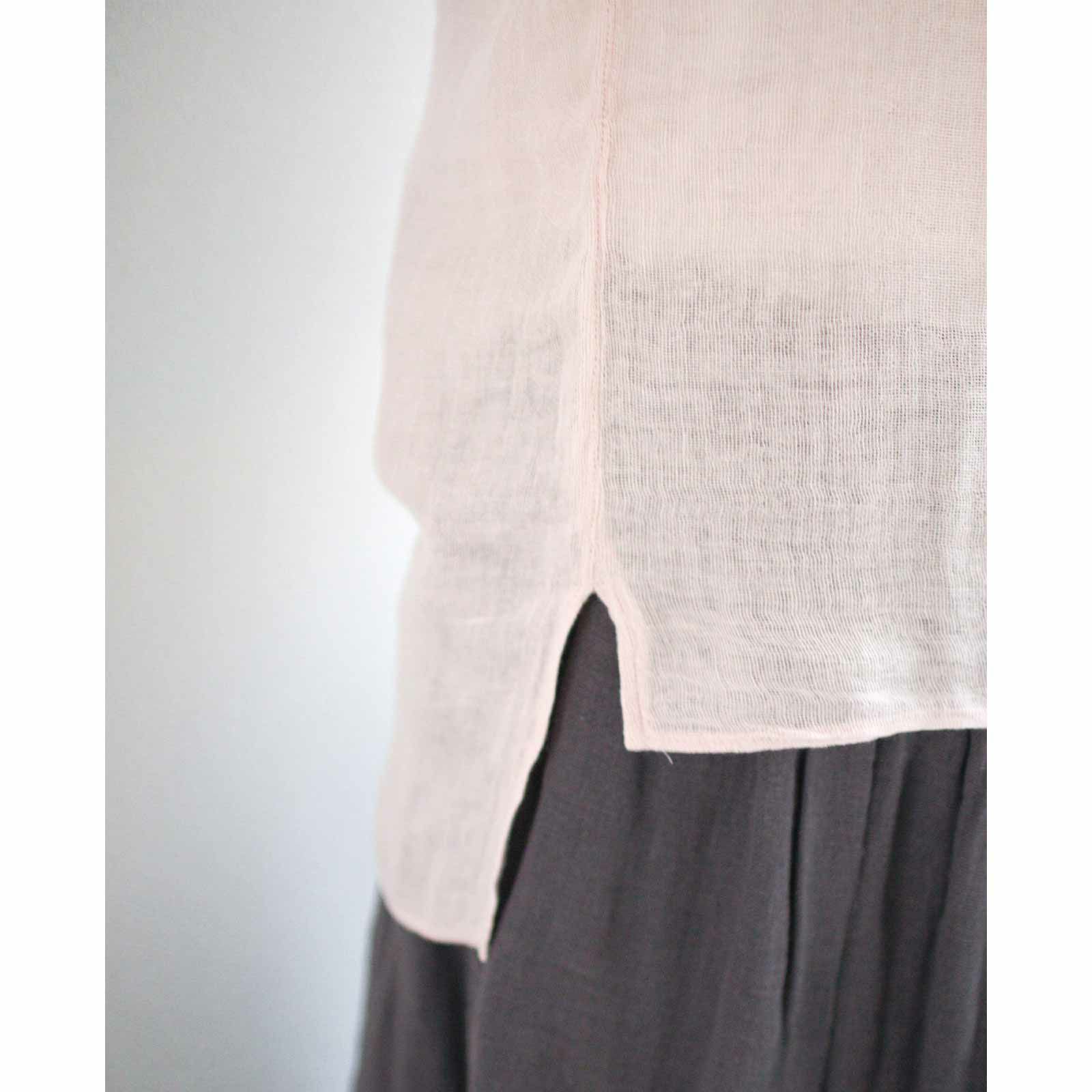 蚊帳ボートネックTシャツ裾