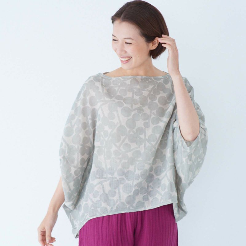 さりバンイノウエ蚊帳キノミスモックワイド かやキノミスモックワイド /蚊帳生地 トップス スモック 日本製