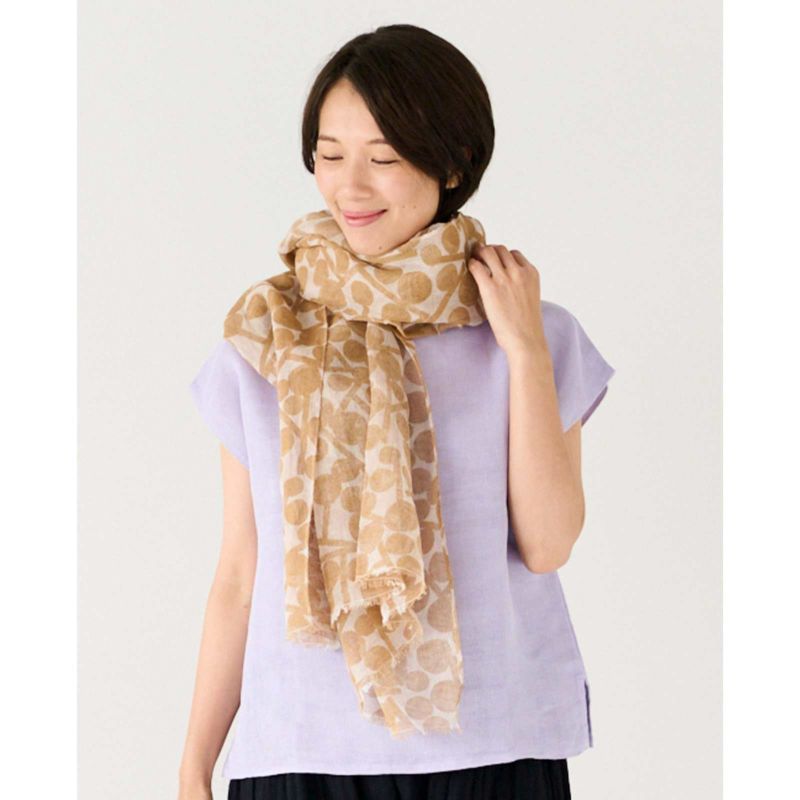 キノミ柄の蚊帳の大判ショール｜BAN INOUE 公式