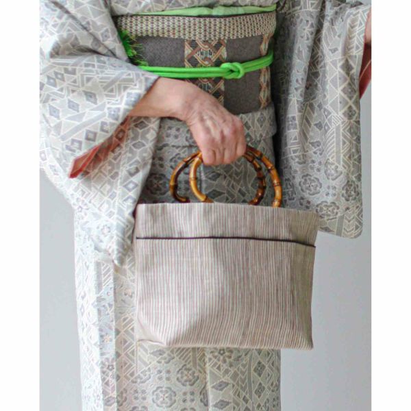 縞の竹手バッグ｜BAN INOUE