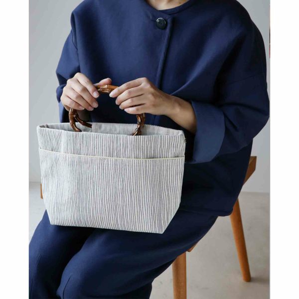 縞の竹手バッグ｜BAN INOUE