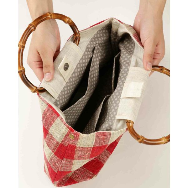 先染め竹手バッグ(小)｜BAN INOUE